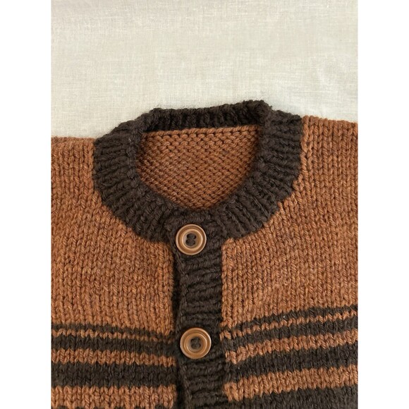1-2T Boys Two-Tone, Hand Knitted Baby Cardigan Sweater, Warm, Soft & Comfy - Picture 11 of 14